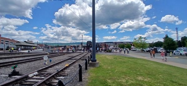 Rail festival with crowds